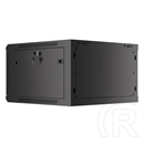 Lanberg fali rackszekrény (19", 6U, 600mm mély, lapraszerelt, edzett üveg első ajtó, fekete)