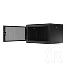 Lanberg fali rackszekrény (19", 6U, 600x450 mm, perforált ajtó, lapraszerelt, fekete)