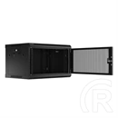 Lanberg fali rackszekrény (19", 6U, 600x450 mm, perforált ajtó, lapraszerelt, fekete)