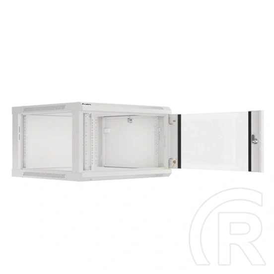 Lanberg fali rackszekrény (19", 6U, 600x600, üvegajtó, lapraszerelt, szürke)