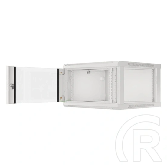 Lanberg fali rackszekrény (19", 6U, 600x600, üvegajtó, lapraszerelt, szürke)