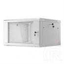 Lanberg fali rackszekrény (19", 6U, 600x600, üvegajtó, lapraszerelt, szürke)