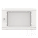 Lanberg fali rackszekrény (19", 6U, 600x600, üvegajtó, lapraszerelt, szürke)