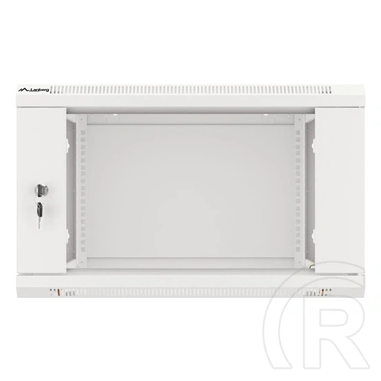Lanberg fali rackszekrény (19", 6U, 600x600, üvegajtó, lapraszerelt, szürke)