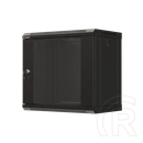 Lanberg fali rackszekrény (19", 9U, 540x350 mm, üvegajtó, lapraszerelt, fekete)