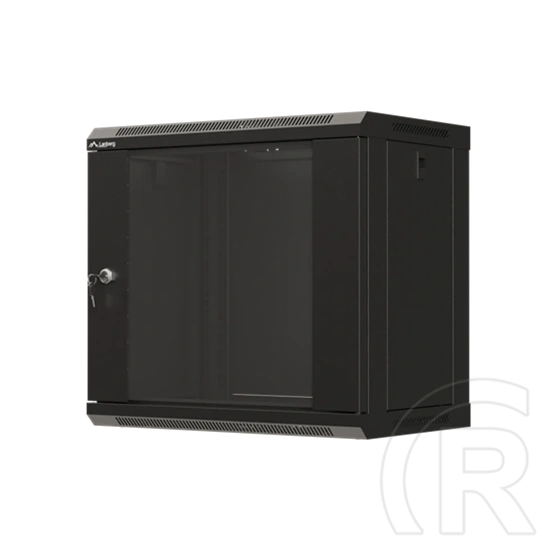 Lanberg fali rackszekrény (19", 9U, 540x350 mm, üvegajtó, lapraszerelt, fekete)