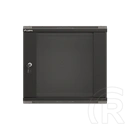 Lanberg fali rackszekrény (19", 9U, 540x350 mm, üvegajtó, lapraszerelt, fekete)