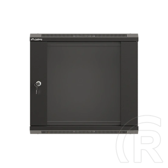 Lanberg fali rackszekrény (19", 9U, 540x350 mm, üvegajtó, lapraszerelt, fekete)