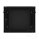 Lanberg fali rackszekrény (19", 9U, 600x450 mm, perforált ajtó, lapraszerelt, fekete)