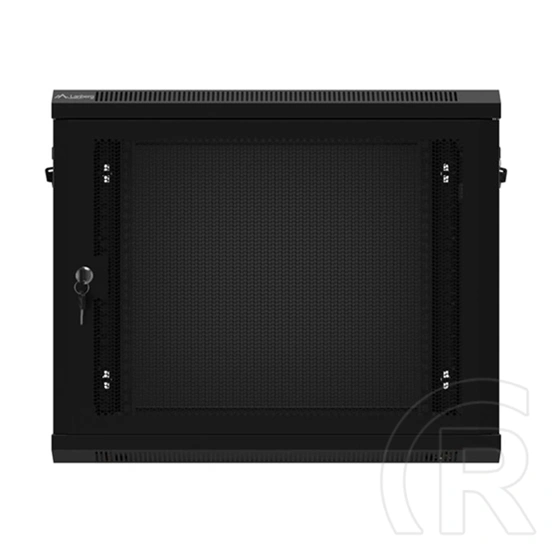 Lanberg fali rackszekrény (19", 9U, 600x450 mm, perforált ajtó, lapraszerelt, fekete)