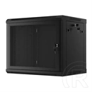 Lanberg fali rackszekrény (19", 9U, 600x450 mm, perforált ajtó, lapraszerelt, fekete)