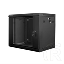 Lanberg fali rackszekrény (19", 9U, lapraszerelt, 450mm mély, fekete)