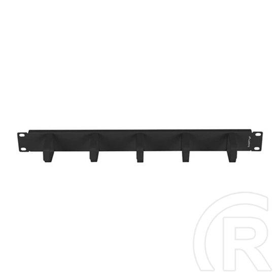 Lanberg gyűrűs kábelrendező panel (19", 1U, 5 fém gyűrű, fekete)