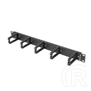 Lanberg gyűrűs kábelrendező panel (19", 1U, 5 műanyag gyűrű, fekete)