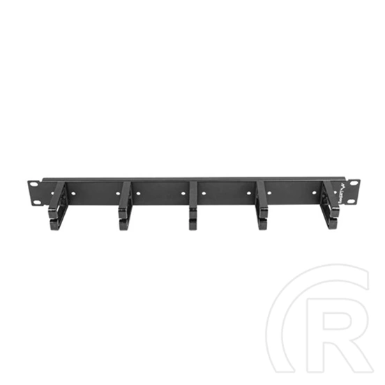 Lanberg gyűrűs kábelrendező panel (19", 1U, 5 műanyag gyűrű, fekete)