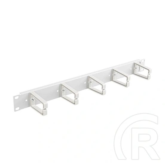 Lanberg gyűrűs kábelrendező panel (19", 1U, 5 műanyag gyűrű, műanyag, szürke)