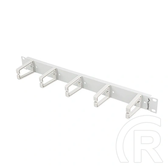 Lanberg gyűrűs kábelrendező panel (19", 1U, 5 műanyag gyűrű, műanyag, szürke)