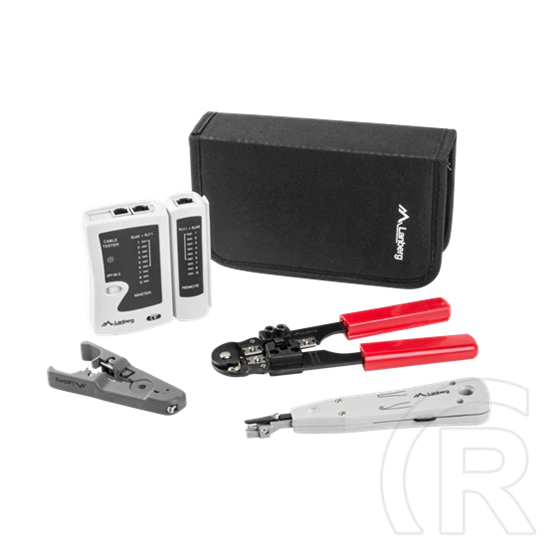 Lanberg hálózati szerszám- és tesztkészlet (LSA/Krone, RJ45 krimp. kábeltesz. RJ45/RJ12/RJ11, fehér/fekete/piros/szürke)