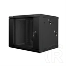 Lanberg kétrészes fali rackszekrény (19", 9U, lapraszerelt, 600 mm mély, 600x600, fekete)