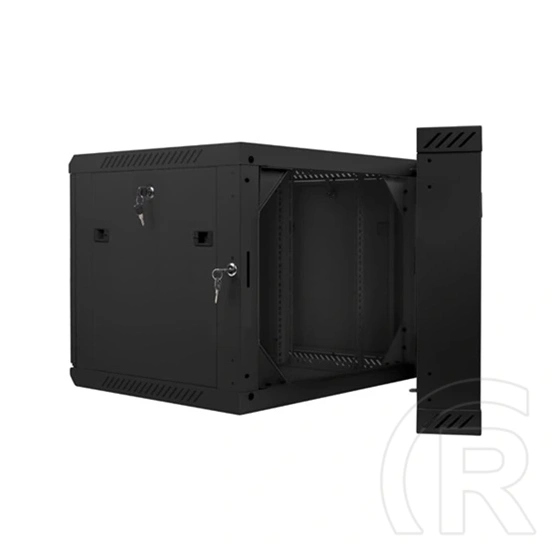 Lanberg kétrészes fali rackszekrény (19", 9U, lapraszerelt, 600 mm mély, 600x600, fekete)