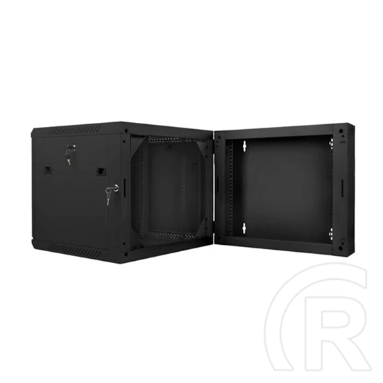 Lanberg kétrészes fali rackszekrény (19", 9U, lapraszerelt, 600 mm mély, 600x600, fekete)