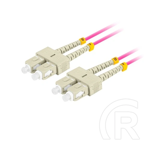Lanberg optikai patch MM SC/UPC-SC/UPC duplex (1 m, LSZH, OM4, 50/125, 3 mm, lila)