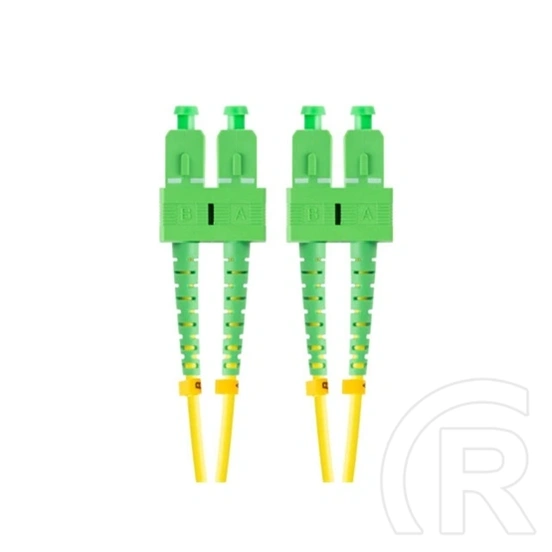Lanberg optikai patch SM SC/APC-SC/APC duplex (2 m, LSZH, G657A1, 3,0 mm, sárga)