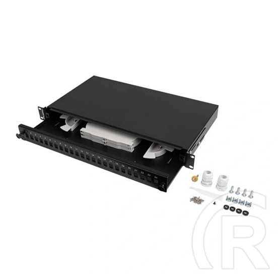 Lanberg optikai patch panel (19", 1U, 24 port, SC simplex/LC duplex, fekete)