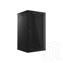 Lanberg rackszekrény (19", 22U, 600x600 mm, 529,5 mm mély, lapraszerelt, edzett üveg ajtó, fekete)