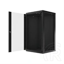 Lanberg rackszekrény (19", 22U, 600x600 mm, 529,5 mm mély, lapraszerelt, edzett üveg ajtó, fekete)