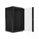 Lanberg rackszekrény (19", 22U, 600x600 mm, 529,5 mm mély, lapraszerelt, edzett üveg ajtó, fekete)