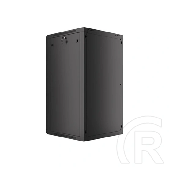 Lanberg rackszekrény (19", 22U, 600x600 mm, 529,5 mm mély, lapraszerelt, edzett üveg ajtó, fekete)