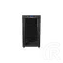 Lanberg rackszekrény (19", 22U, 600x600 mm, üvegajtó, lapraszerelt, LCD kijelző, fekete)