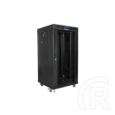 Lanberg rackszekrény (19", 22U, 600x600 mm, üvegajtó, lapraszerelt, LCD kijelző, fekete)
