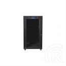 Lanberg rackszekrény (19", 22U, 600x800 mm, szabadon álló, üvegajtó, lapraszerelt, LCD kijelző, fekete)