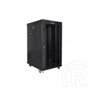 Lanberg rackszekrény (19", 22U, 600x800 mm, szabadon álló, üvegajtó, lapraszerelt, LCD kijelző, fekete)