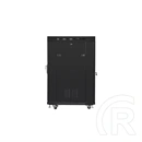 Lanberg rackszekrény (19", 22U, 600x800 mm, szabadon álló, üvegajtó, lapraszerelt, LCD kijelző, fekete)