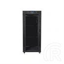 Lanberg rackszekrény (19", 27U, 600x600 mm, lapraszerelt, edzett üveg ajtó, LCD, fekete)