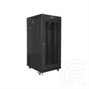 Lanberg rackszekrény (19", 27U, 600x800 mm, perforált ajtó, lapraszerelt, LCD kijelző, fekete)