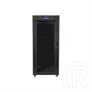 Lanberg rackszekrény (19", 27U, 800x1000 mm, szabadon álló, üvegajtó, lapraszerelt, LCD kijelző, fekete)