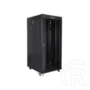 Lanberg rackszekrény (19", 27U, 800x1000 mm, szabadon álló, üvegajtó, lapraszerelt, LCD kijelző, fekete)