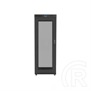 Lanberg rackszekrény (19", 27U, 800x1200 mm, lapraszerelt, perforált ajtó, LCD kijelző, fekete)