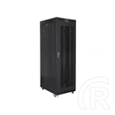 Lanberg rackszekrény (19", 27U, 800x1200 mm, lapraszerelt, perforált ajtó, LCD kijelző, fekete)