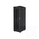 Lanberg rackszekrény (19", 27U, 800x1200 mm, lapraszerelt, perforált ajtó, LCD kijelző, fekete)