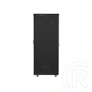 Lanberg rackszekrény (19", 27U, 800x1200 mm, lapraszerelt, perforált ajtó, LCD kijelző, fekete)