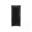 Lanberg rackszekrény (19", 27U, 800x1200 mm, szabadon álló, üvegajtó, lapraszerelt, LCD kijelző, fekete)