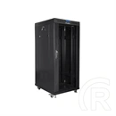 Lanberg rackszekrény (19", 27U, 800x1200 mm, szabadon álló, üvegajtó, lapraszerelt, LCD kijelző, fekete)