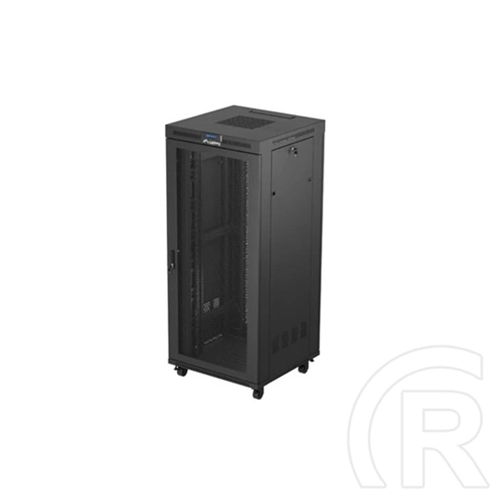Lanberg rackszekrény (19", 37U, 800x800 mm, szabadon álló, perforált ajtó, lapraszerelt, LCD kijelző, fekete)