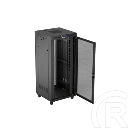 Lanberg rackszekrény (19", 37U, 800x800 mm, szabadon álló, perforált ajtó, lapraszerelt, LCD kijelző, fekete)