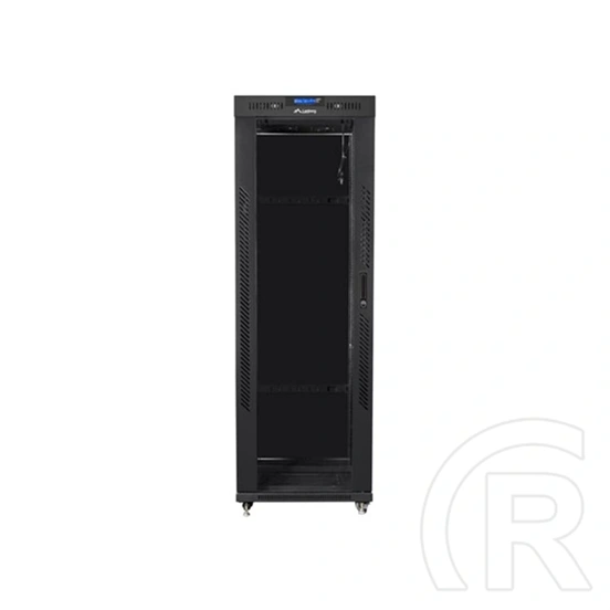 Lanberg rackszekrény (19", 37U, szabadon álló, 600x800 mm, üvegajtó, lapraszerelt, LCD kijelző, fekete)